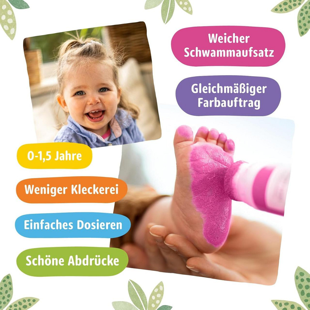 Набор для отпечатков рук и ног малыша Miniwerk большой, 0–1,5 года, органическая краска 5 цветов, 30 картинок Киев - изображение 5