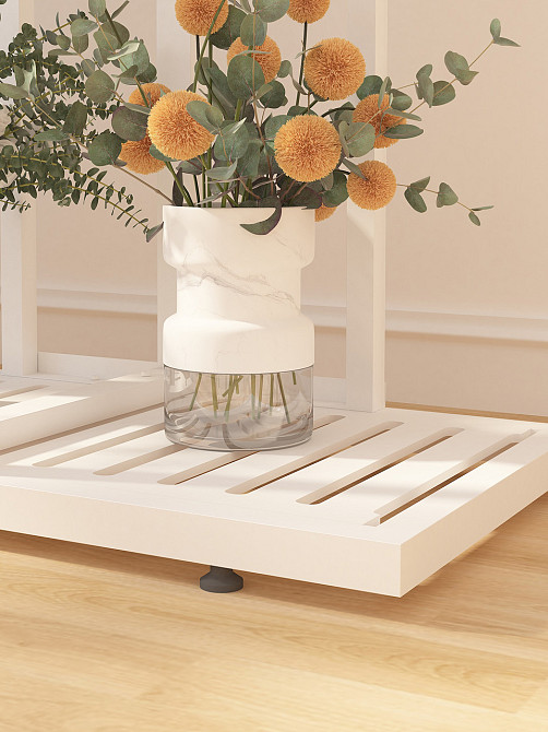 Підставка для рослин, полиця для квітів в кімнату, стелаж на колесах, металевий на 7 ярусів, білий Кам'янець-Подільський - фото 5