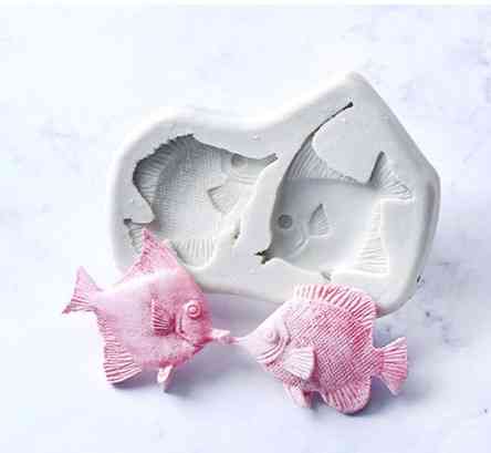 Молд силиконовый Рыбки 83 на 62 мм серый Киев