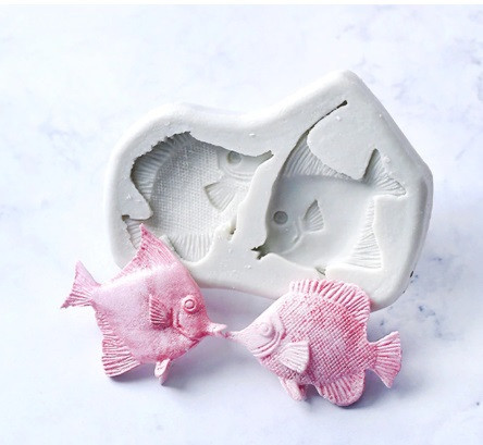 Молд силиконовый Рыбки 83 на 62 мм серый Киев - изображение 1