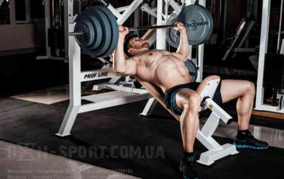 Скамья для жима + штанга 72 кг Гантели, гири, штанги и диски композитные набор Киев