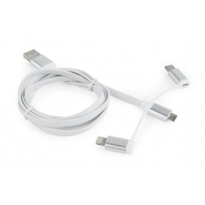 Дата кабель USB 2.0 AM to Lightning + Micro 5P + USB-C 1.0m Cablexpert (CC-USB2-AMLM32-1M-W) Винница - изображение 1