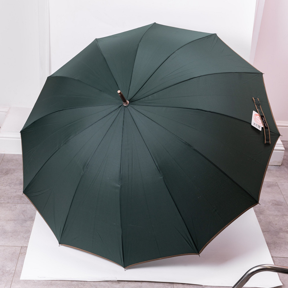 Зелений класичний зонт-трость з чохлом полуавтомат Київ - фото 7