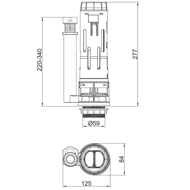 Арматура СПУСКНА KOER KT-0202 з двома режимами зливу (кнопка хромована) (KR5338) Київ - фото 2