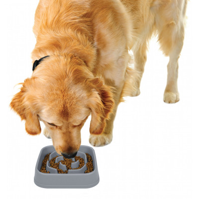 Посуд для собак Dexas Миска Slow Maze Feeder квадратна для повільного годування 960 мл світло-сіра (0084297309923) Вінниця - фото 5