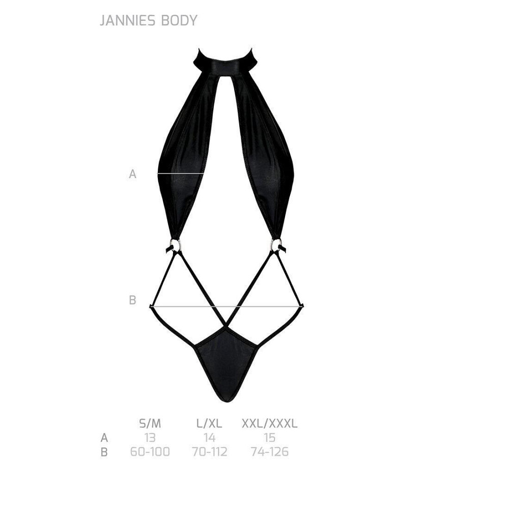Боді-халтер з екошкіри Passion JANNIES BODY L/XL black Sex Aura Київ - фото 5