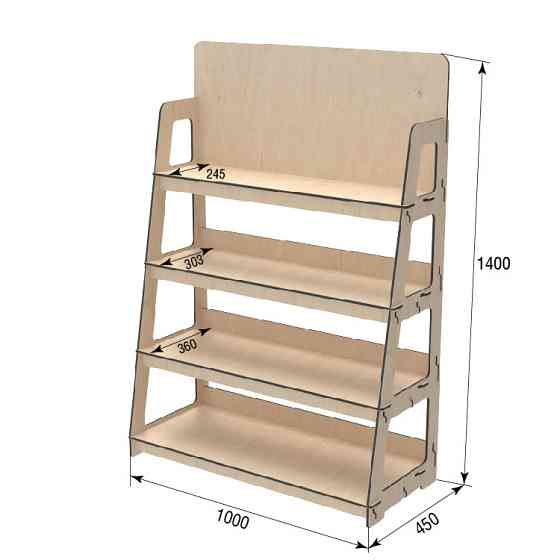 Стеллаж из фанеры EKOSTAR 1000х450х1400 Киев