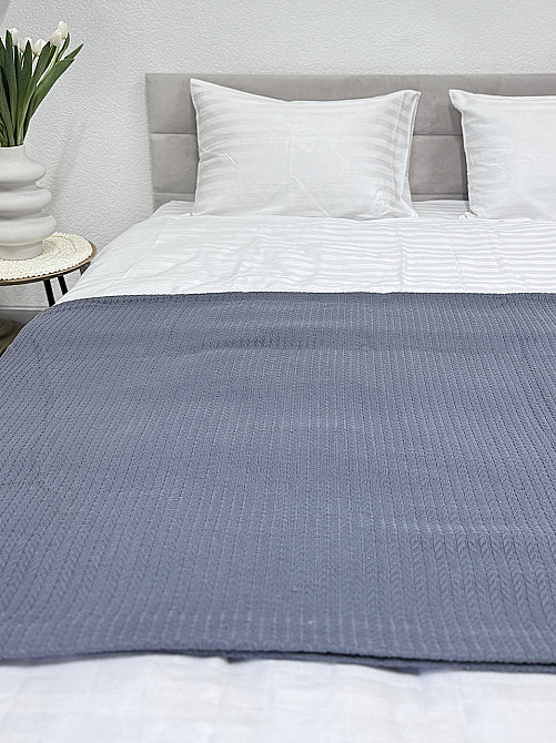 Ecotton Покривало Ecotton Pique 240х230 см натуральне сіре Grey в крафтовій подарунковій коробц Коломия - фото 4