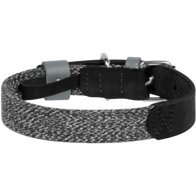 Ошейник для животных WAUDOG Classic из кожи и восстановленного хлопка L 25 мм х 38-49 см черный (58931) Винница - изображение 2