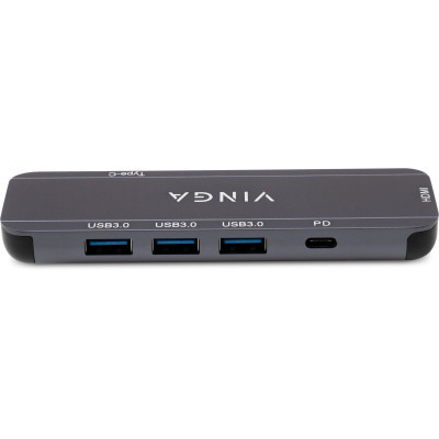 Концентратор Vinga USB-C 3.1 to HDMI+3xUSB3.0+PD100W+USB-C foldable cable (VHYC6FC) Винница - изображение 5