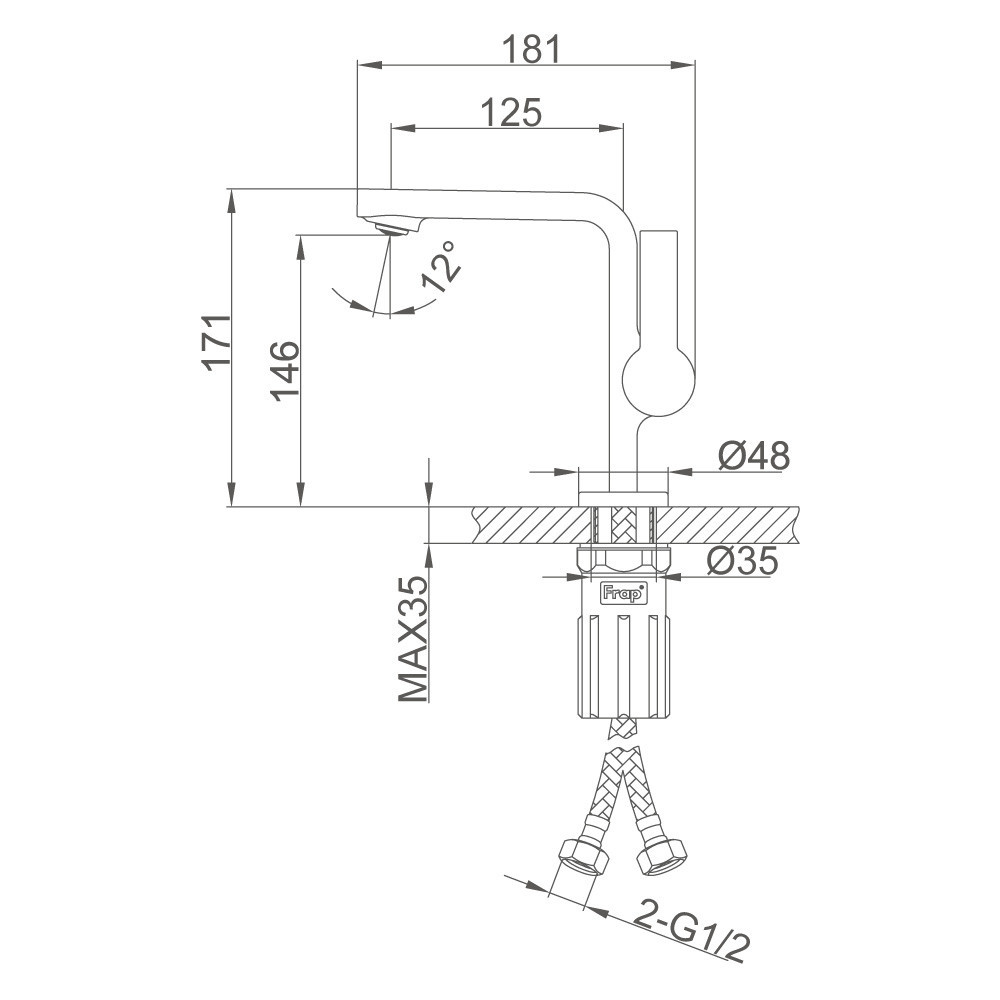 Змішувач для умивальника FRAP F1088-3 золотий сатин Київ - фото 9