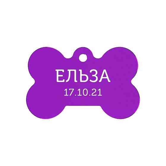 Адресник для собаки Purple 30x20мм Київ