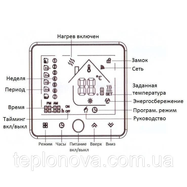 Терморегулятор для теплого пола Wi-Fi Castle AC603H-Black Черновцы - изображение 4