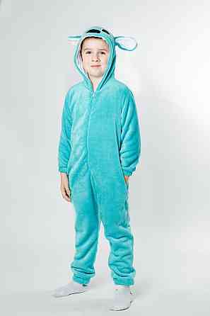 Детская пижама-кигуруми-пижама, детский и подростковый, Стич, бирюзовый комбинезон домашний топ 152, 37.0, Велсофт Киев