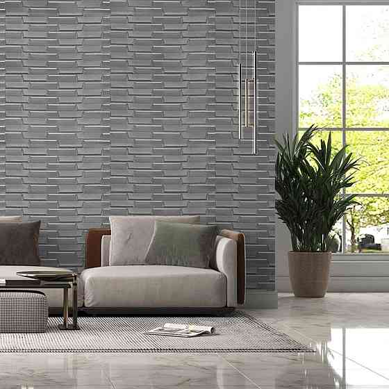 Самоклеюча 3D панель під цеглу, срібляста Київ