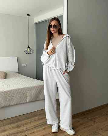 Женский прогулочный костюм двойка: кофта и штаны трехнить петля 100% хлопок Меланж Одесса