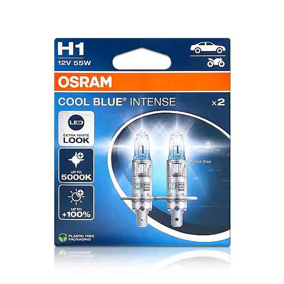 Комплект галогенових ламп OSRAM H1 64150CBN-2HB Cool Blue Intense NG +100% 5000K 55W 12V P14.5s (2 шт) Харків