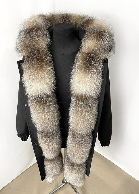 Парка жіноча з хутром блюфрост Чорний р 42 95см Харків - фото 3