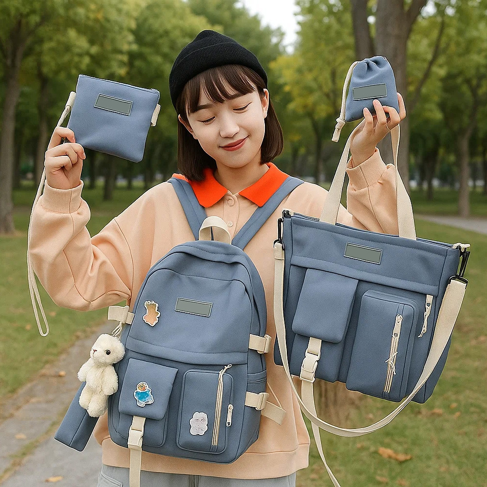 Рюкзак с сумками 5в1, Голубой / Городской рюкзак / Рюкзак подростковый / Детский рюкзак / Портфель Киев - изображение 2