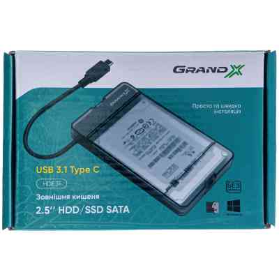 Кишеня зовнішня Grand-X HDD 2,5&quot; USB 3.1 Type-C (HDE31) Вінниця