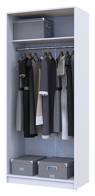 Шкаф распашной для одежды Doros Промо 90х48х204 см Белый (DRS-011197) Львов - изображение 2