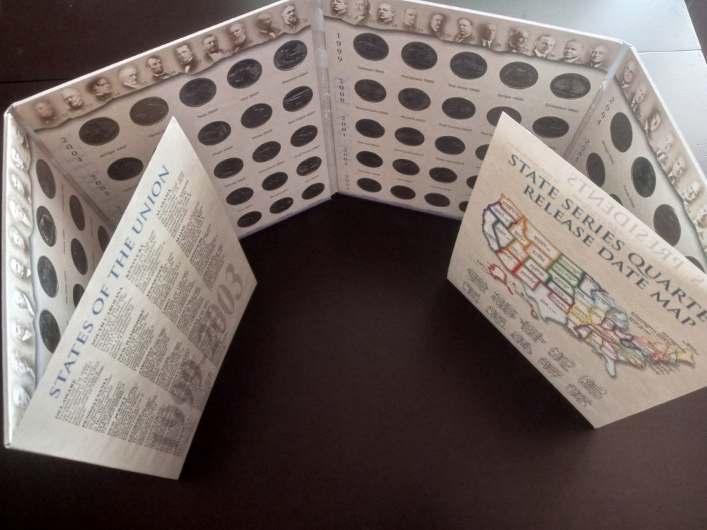 США. Повний комплект квотерів двох монетних дворів в альбомі. 1999-2008. 100 монет. Полтава - изображение 1