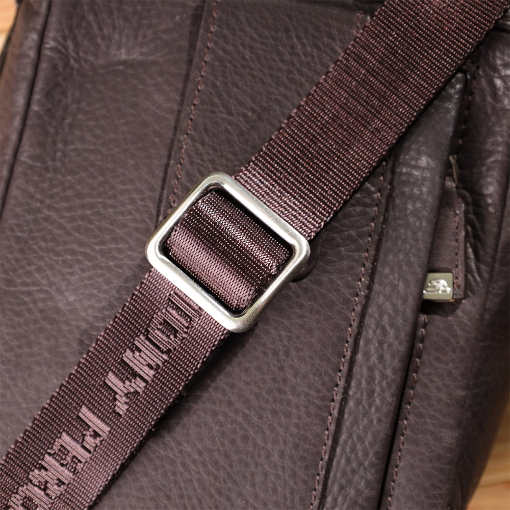 Компактная мужская сумка из мягкой натуральной кожи Коричневый (Tony Perotti) Киев - изображение 4