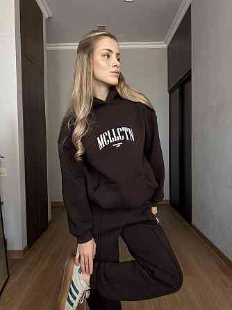 Женский теплый прогулочный костюм двойка: кофта и штаны турецкая трехнить на флисе Одесса