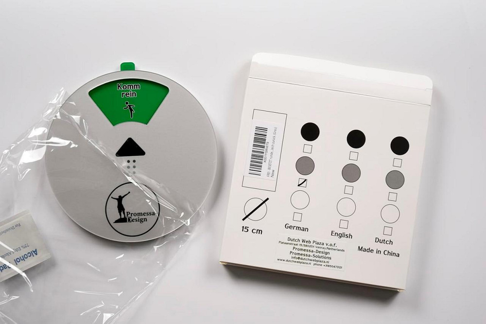 Знак FREI/BESETZT круглый 15 см серый акрил для двери с 5 надписями для офиса Киев - изображение 5