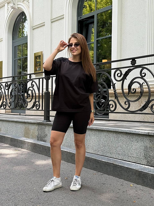 Футболка и велосипедки женские кулир Черный XL/2XL Харьков - изображение 9