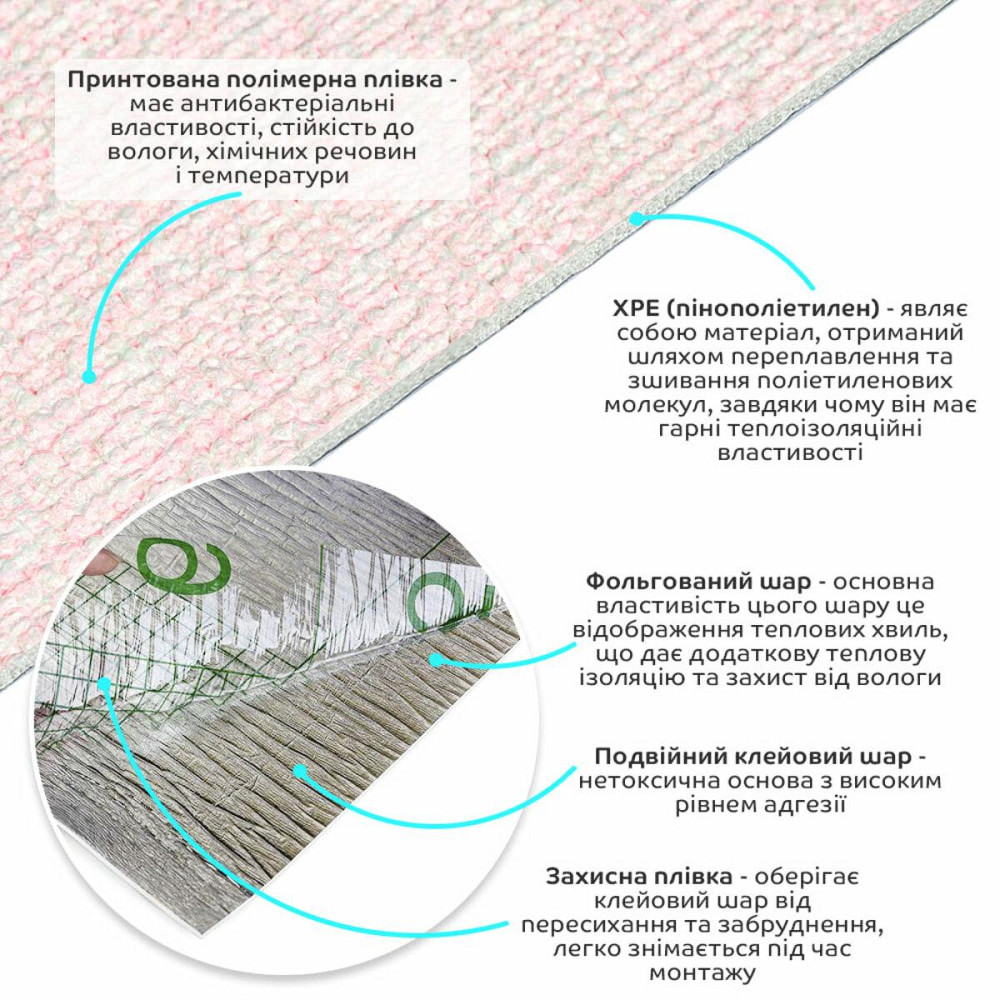 Обои самоклеющиеся 2800х500х1,5мм Розовый с белым YM-04 (D) SW-00002024 Днепр - изображение 2