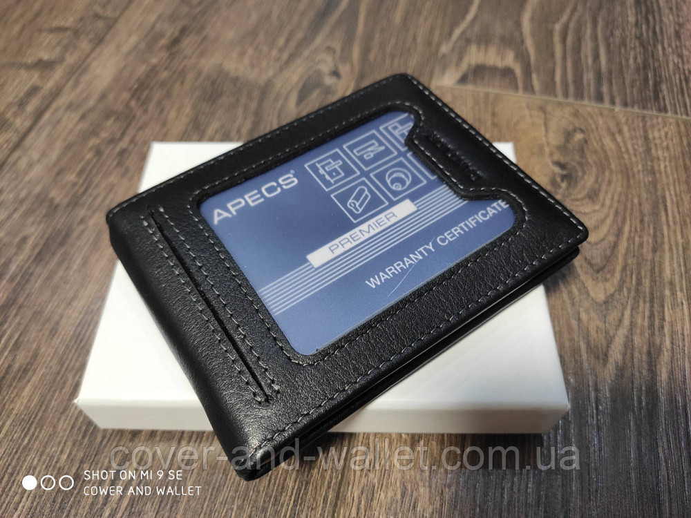 Шкіряний затискач для грошей із прозорим вікном на магнітах Helen Verde 283 Київ - фото 1