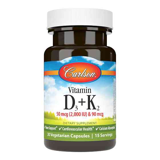 Витамин Д3 и К2 Carlson Vitamin D3 + K2 30caps Луцк