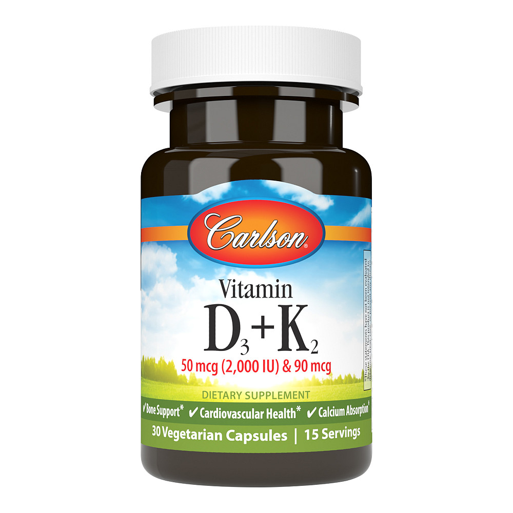 Витамин Д3 и К2 Carlson Vitamin D3 + K2 30caps Луцк - изображение 1