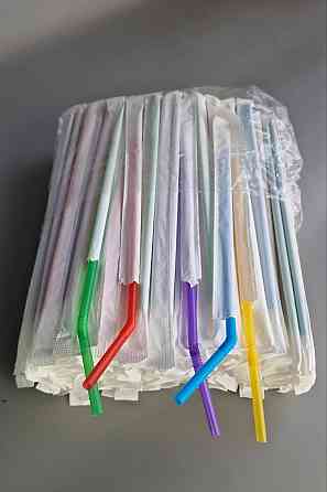 Трубочка з гофрою d4.8-21см у індивід. упаковці Мікс (200 шт) Харків