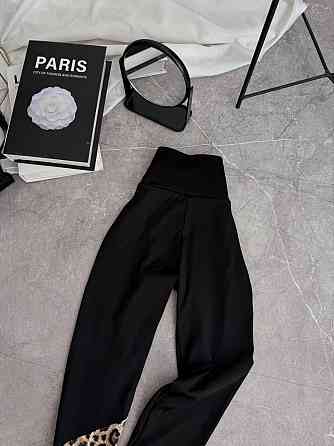 Жіночі лосини з леопардовою вставкою мікродайвінг 54/56 Одеса