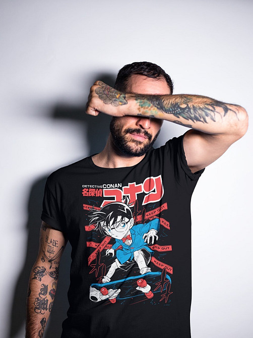 Футболка з аніме принтом Вінтаге Детектіве Конан Аніме оверсайз (S/M/L) Чорний AnimeJ0552 Дніпро - фото 2