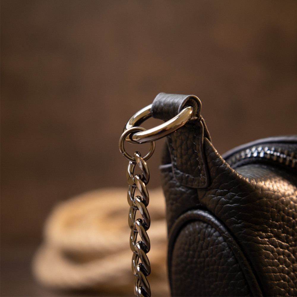 Сумка клатч з ланцюжком Vintage 20409 Чорна Київ - фото 9