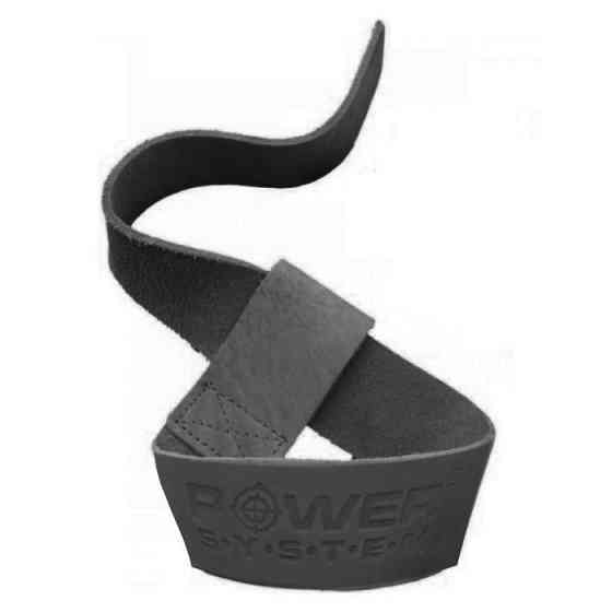 Лямки для тяги шкіряні Power System PS-3320 Leather Straps Black Киев