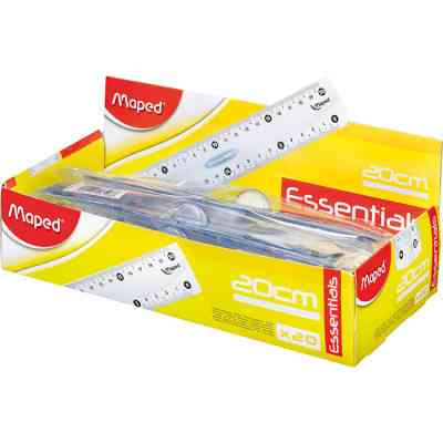 Лінійка Maped пластикова ESSENTIALS, 20см, двостороння шкала, прозорий (MP.146108) Вінниця