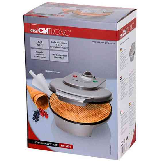 Вафельница для Рожков с Конусом Clatronic HA 3494 ,мощность 1200 Вт Нововолынск