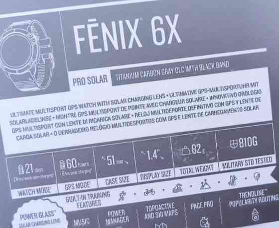 Топовий! Смарт-Часи Garmin Fenix 6X Pro Solar Titanium, картки, українська Мова. Київ
