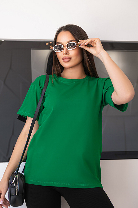 Базова жіноча футболка "Enkel" оптом | Норма і батал Зелений, 42-44 Київ - фото 1