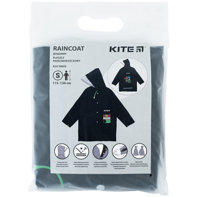 Дощовик дитячий Kite Crazy mode S 115-130 см Чорний (K24-2600S) Вінниця - фото 4