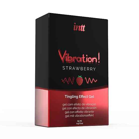Жидкий вибратор Intt Vibration Strawberry (15 мл), густой гель, очень вкусный, действует до 30 минут Sex Aura Киев
