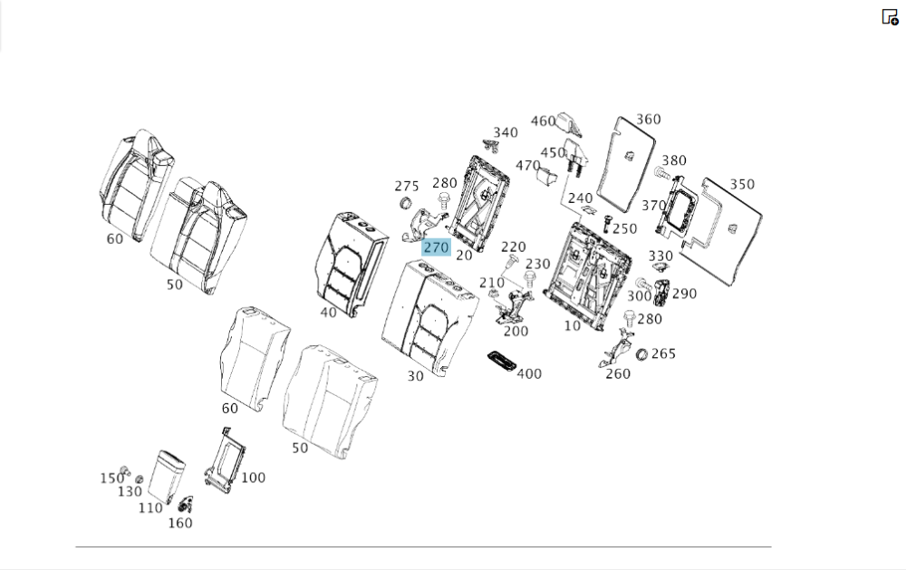 Mercedes-Benz  A1769200224 Кронштейн спинки заднього сидіння правий CLA Shooting Brake X117 CLA C117 GLA X156 A-class W176 Одеса - фото 2