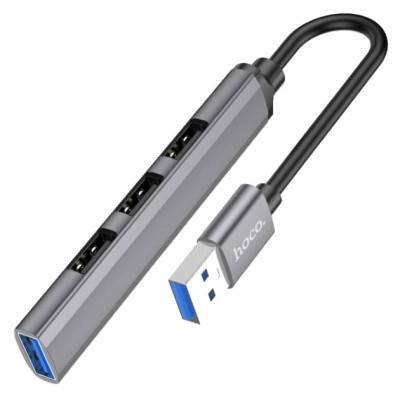 Концентратор HOCO USB to USB 3.0 + 3xUSB 2.0 metal gray (6931474765468) Вінниця - фото 2