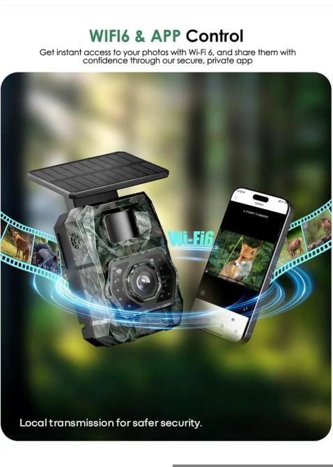Камера-фотопастка Solar Trail Camera Wi-Fi 6, 48 МП, 1296P, нічне бачення, сонячна панель, акумулятор 5200 мАг, IP66 Київ - фото 4