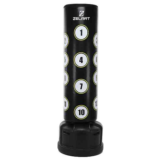 Мешок боксерский напольный водоналивной Zelart BO-9658 черный-белый Киев