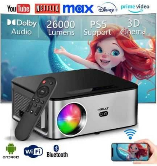 Мультимедійний проєктор HORLAT T09 Full HD Wi-Fi Київ - фото 8